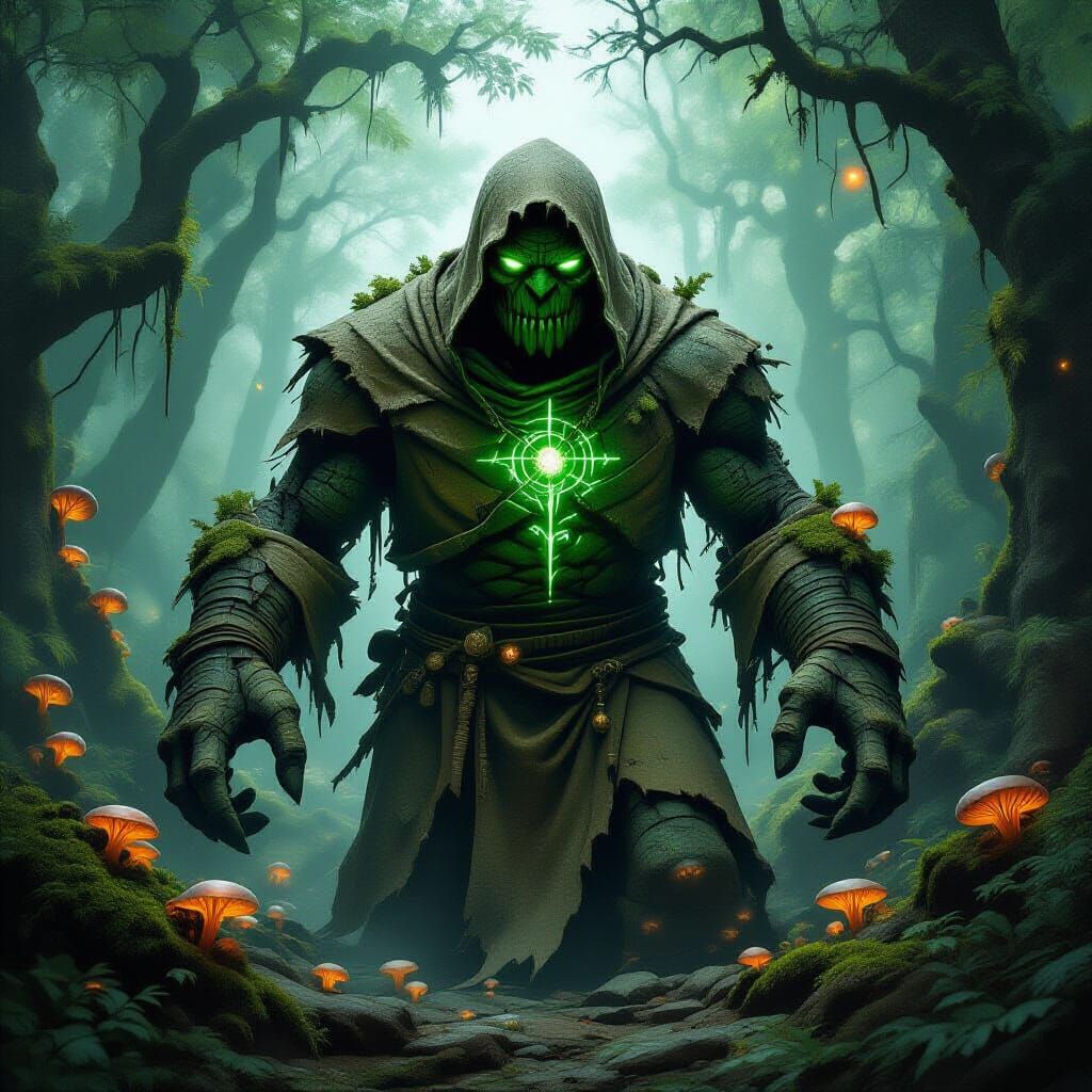 Moss Golem Awakens in Enchanted Forest