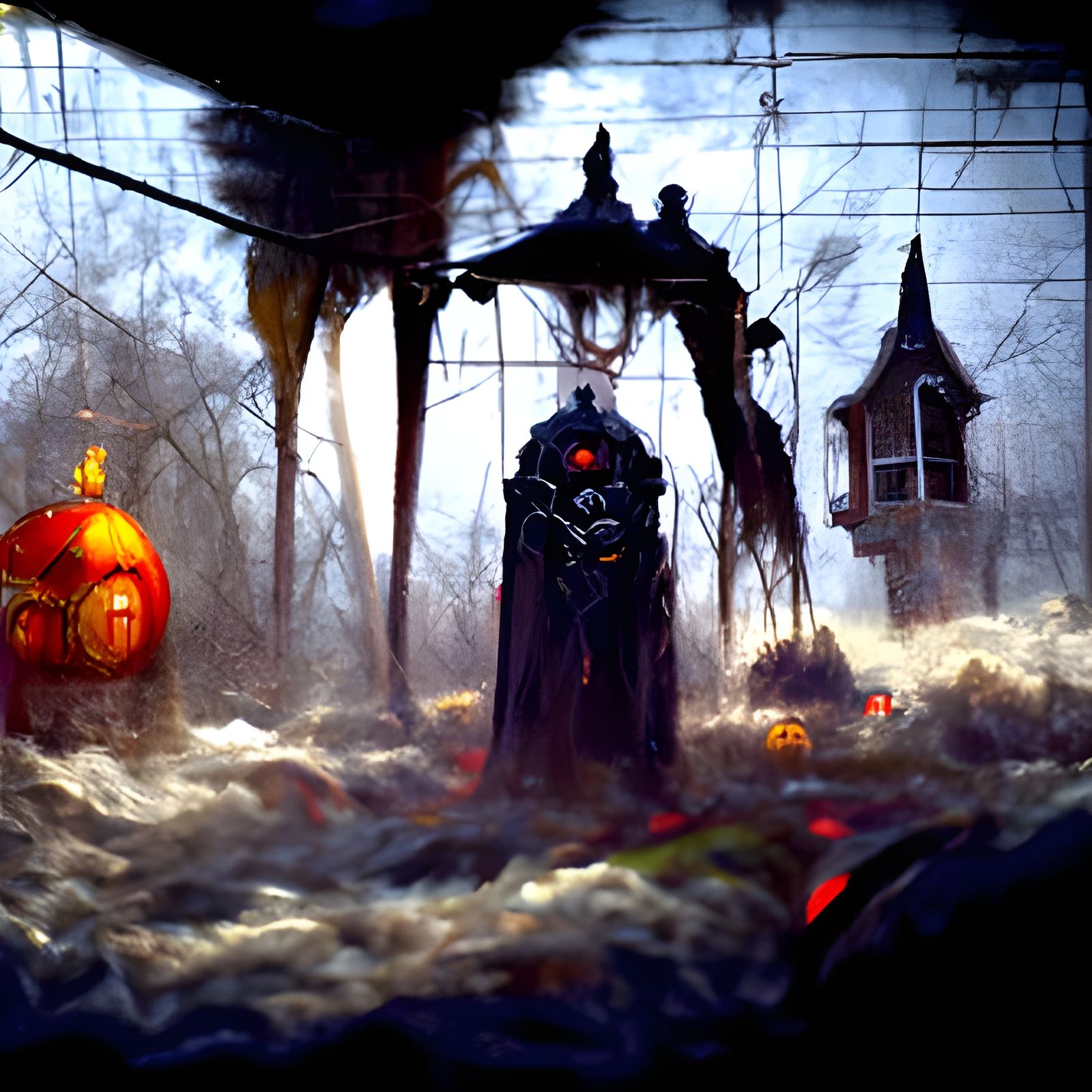 Haunted Halloween Home in Ghibli Style