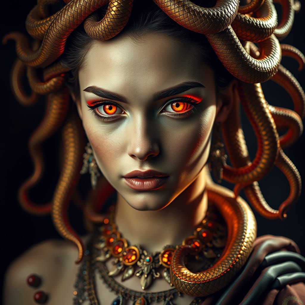 Medusa Portrait in Caravaggio Style
