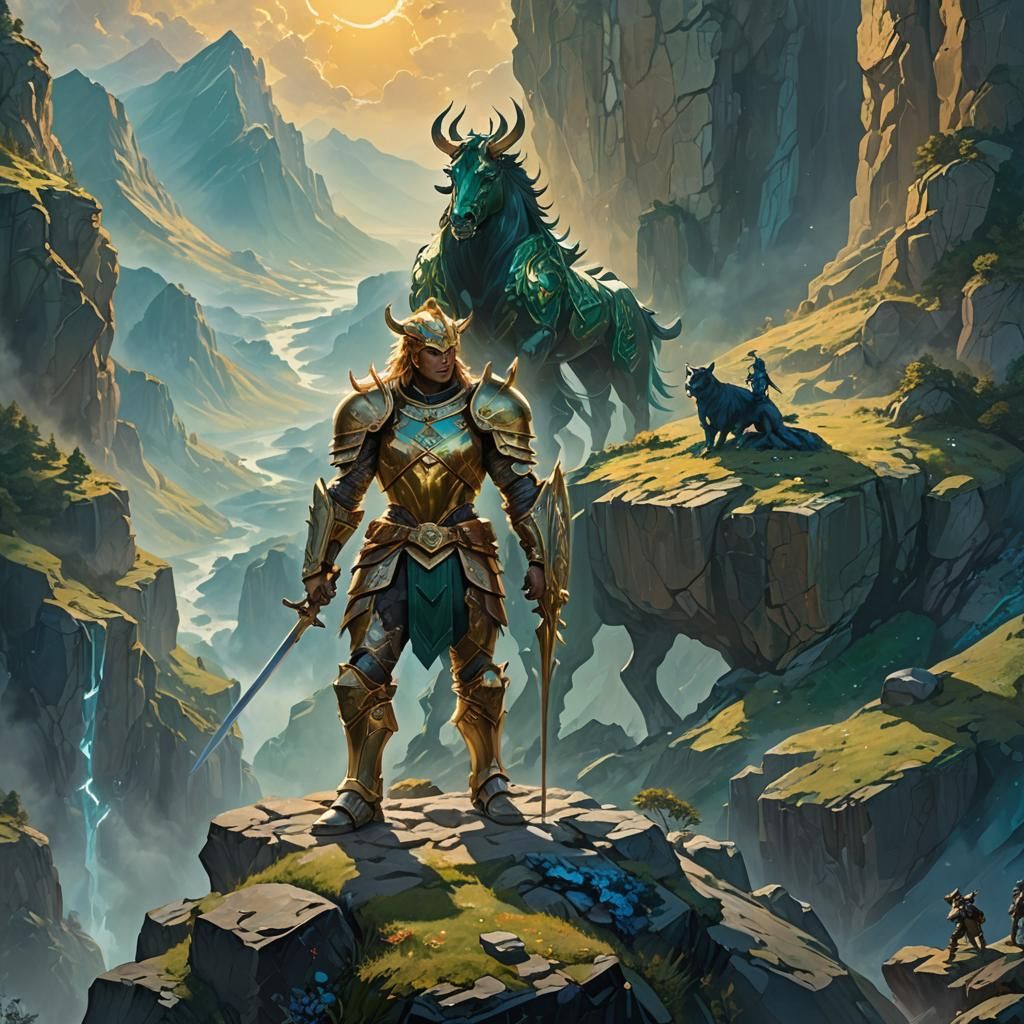 Centaure Army Overlooking Mystical Landscape