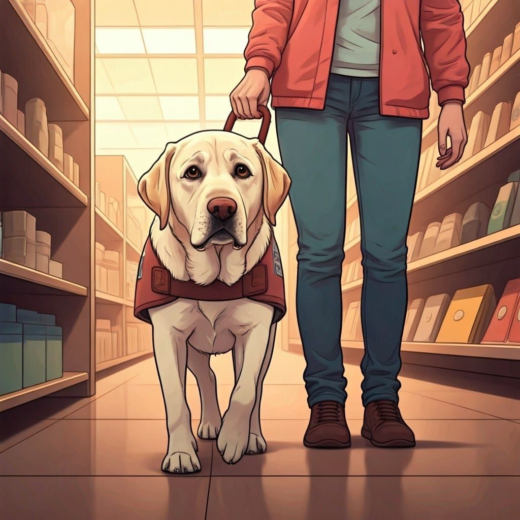 Assistance Dog's Love: Emotional Support in Pastel