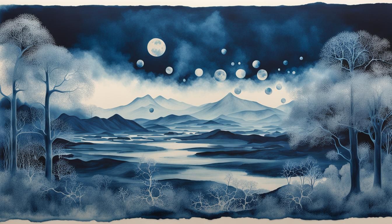 Cyanotype Landscapes Depicting Carbon Capture