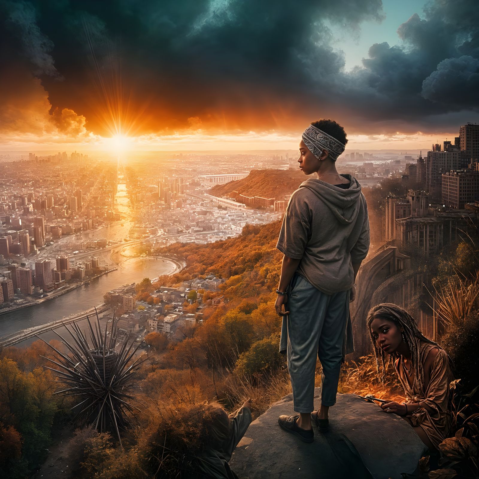 Psychedelic Harlem Renaissance Pencil Sketch Photo