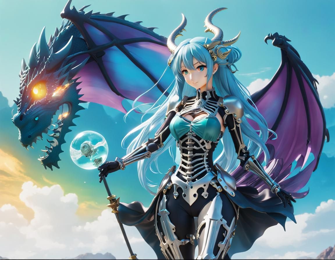 Chimera Girl with Metal Skeleton and Slime Body