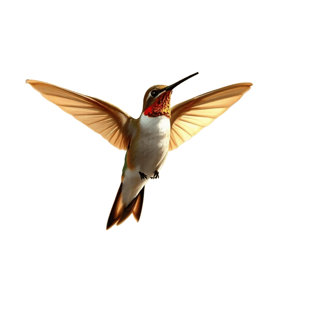 Hummingbird in Flight with Musical Score Background