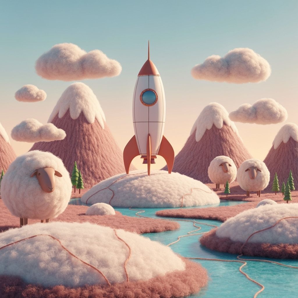 Retro Rocket Lands on Woolly Planet in Earle Style