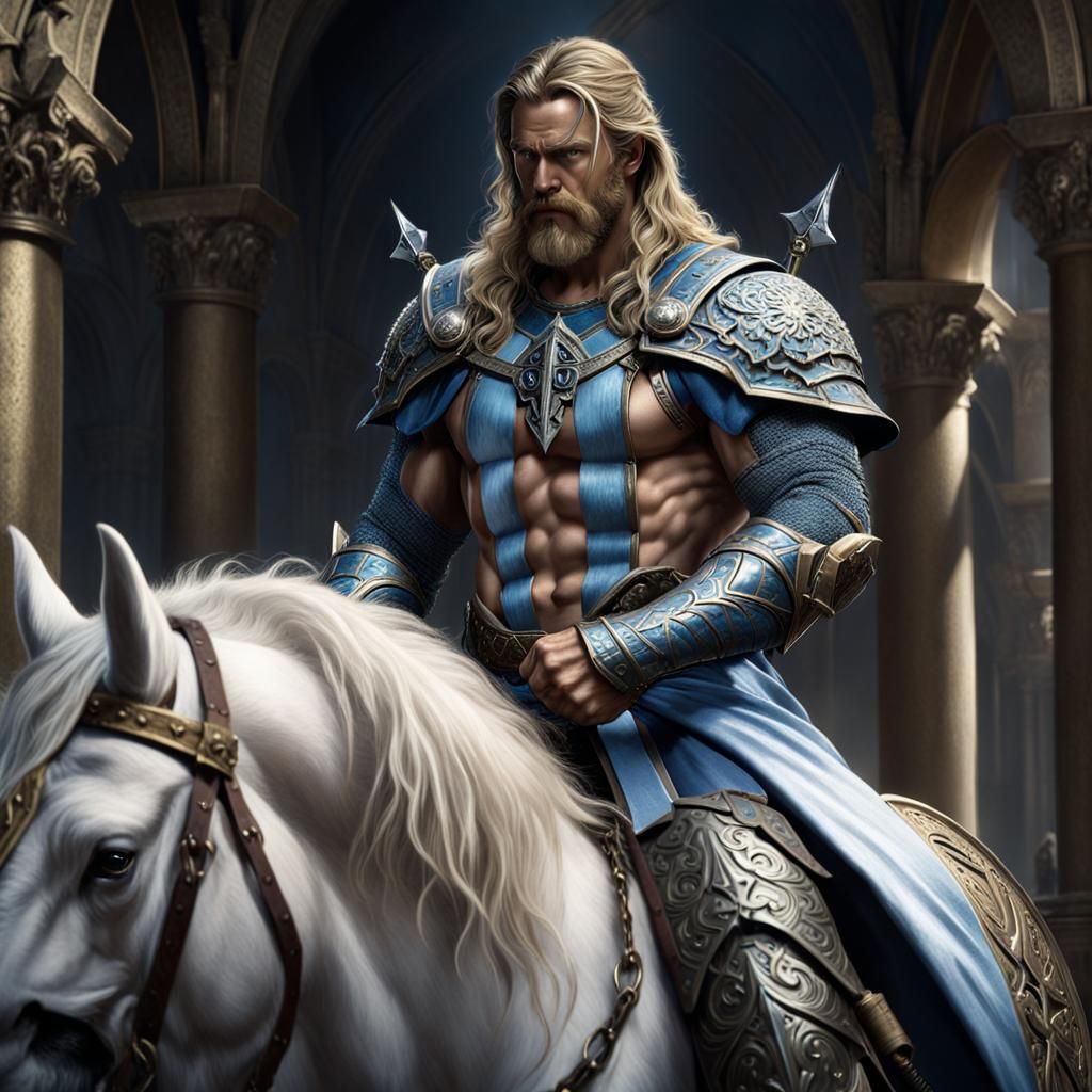 Muscular Warrior in Dark Fantasy Style