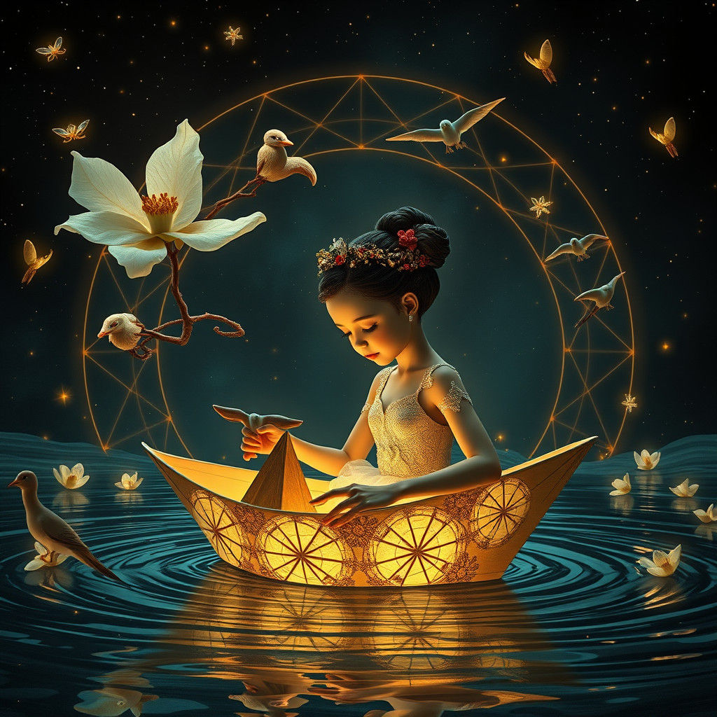 Hyperrealistic Ballerina Christmas in Psychedelic Style