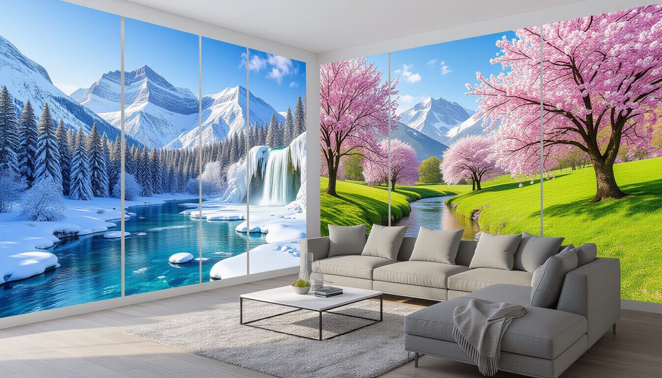 Hyperrealistic Murals: Seasons in Acrylic