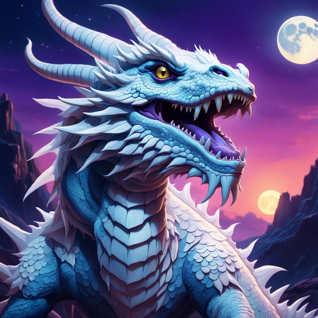 Eastern Dragon with Moon in Mouth