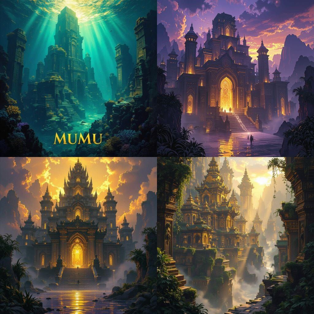 Lost City of Mu Masterpiece in Dark Fantasy Style