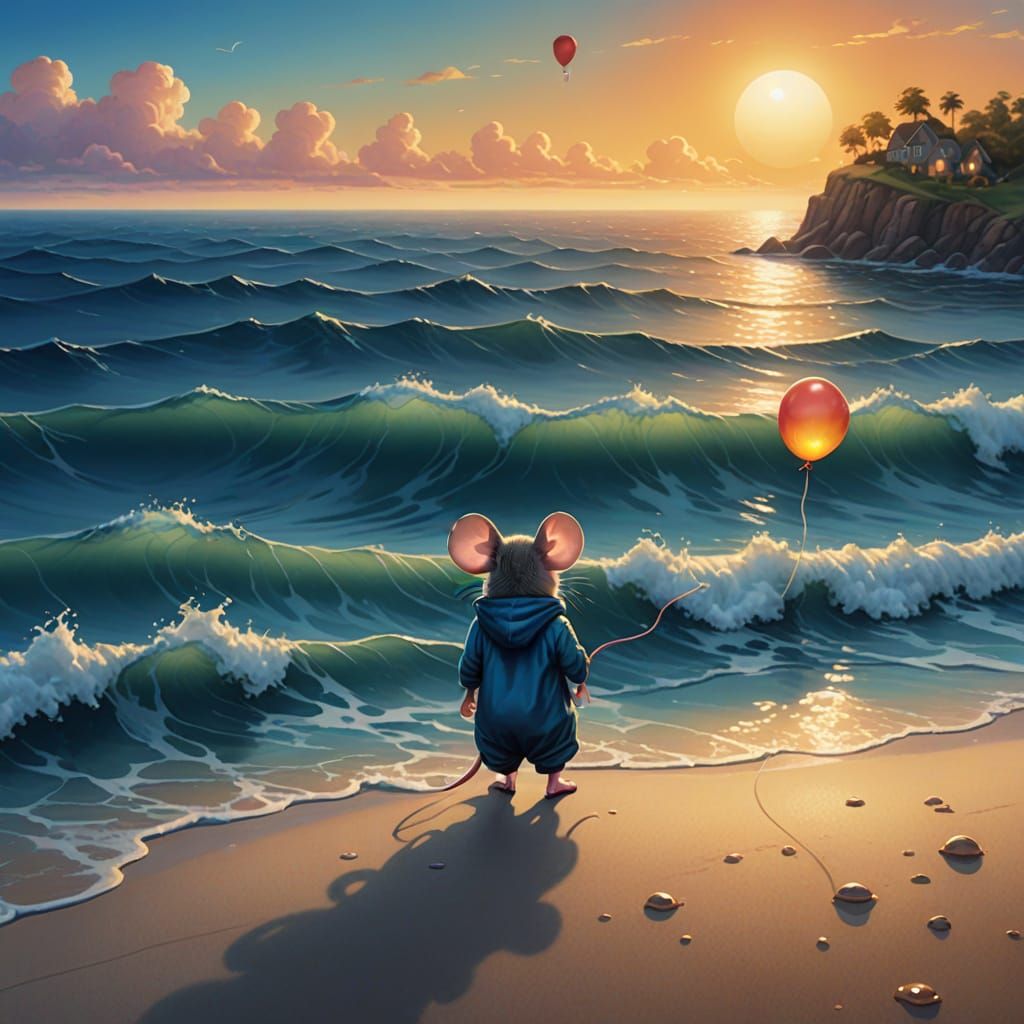 Mouse Explorer at Ocean Dreamscape: Digital Painting