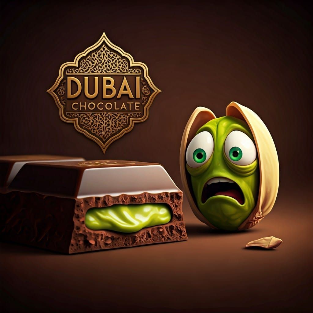 Pistachio's Cartoonish Terror at Dubai Chocolate