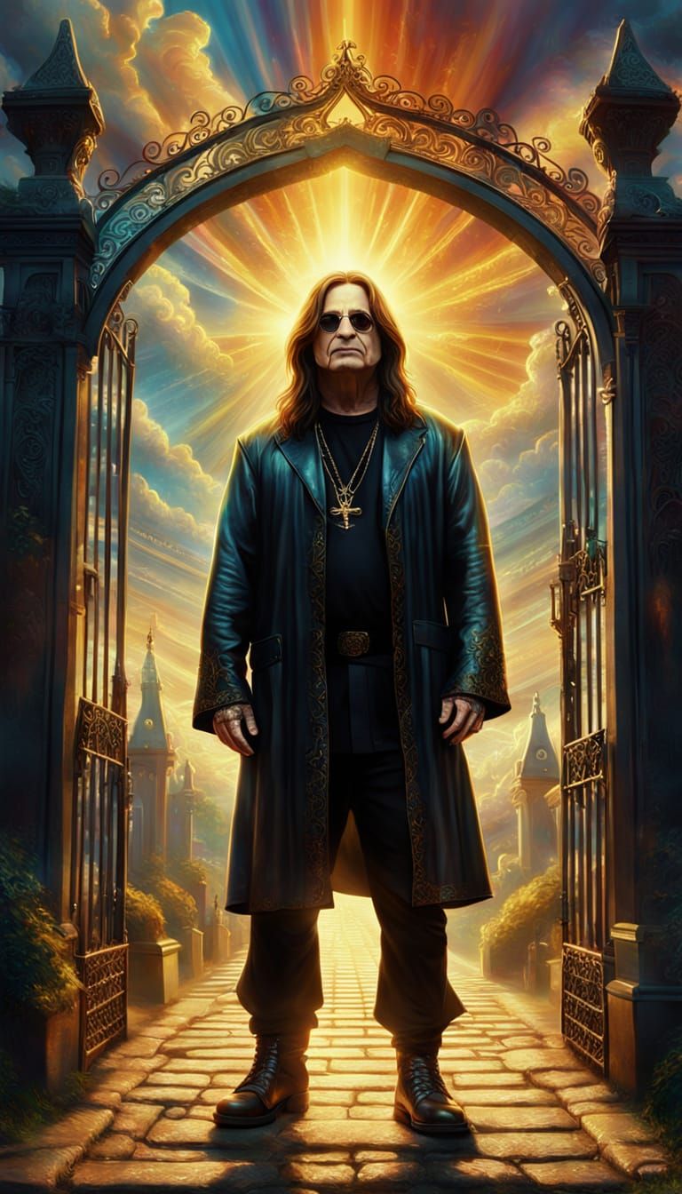 Ozzy Osbourne at Heaven's Gate: Oil Painting