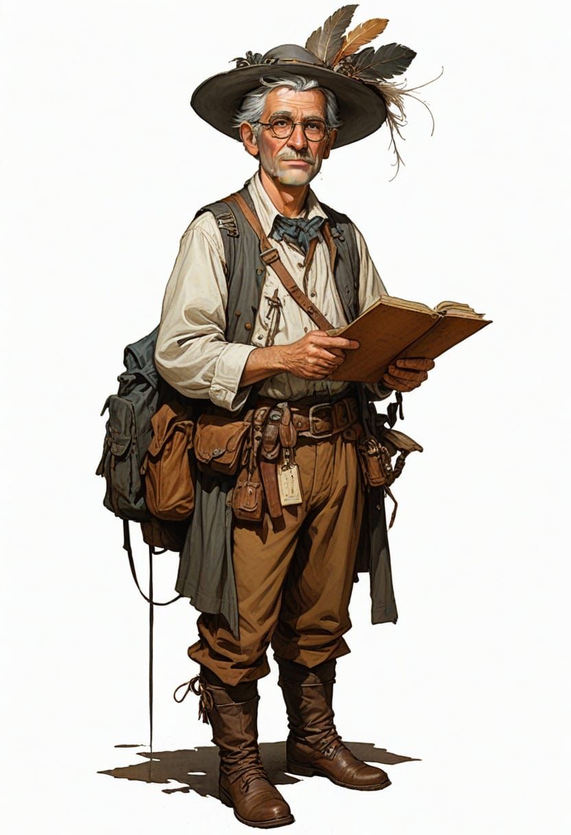 18th Century Scholar in Heroic Fantasy Art Style