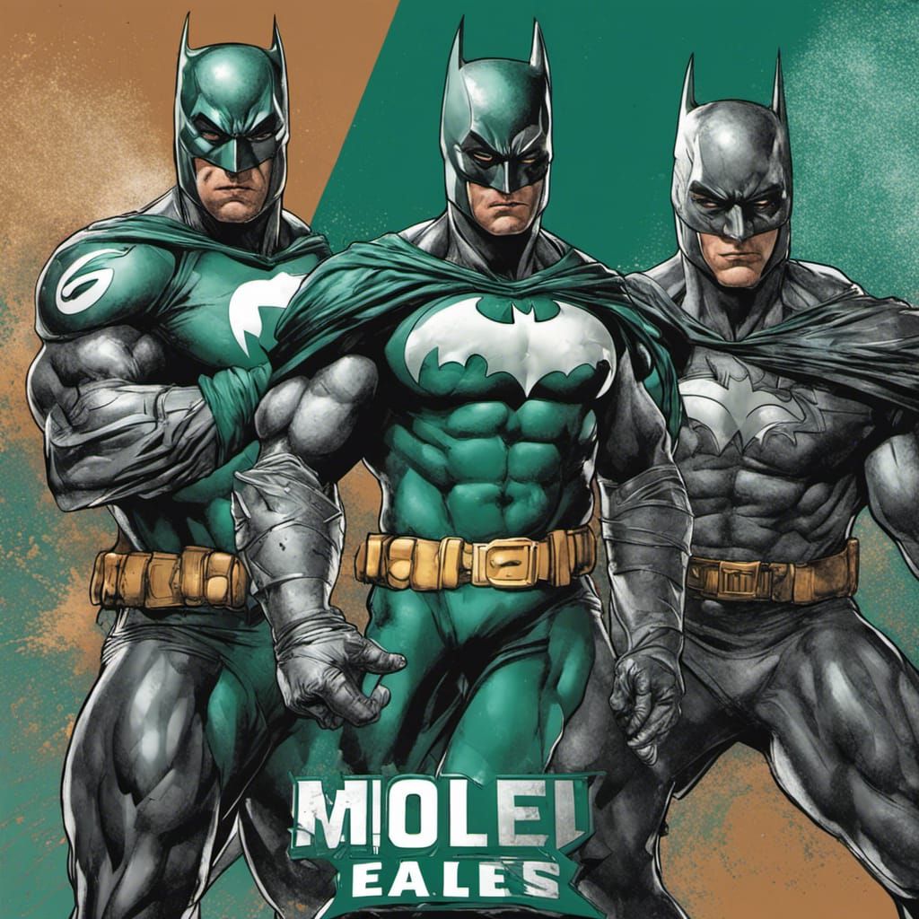 3 batman superhero in Philadelphia eagles football jerseys, one swole, one skinny, one fast! Meme