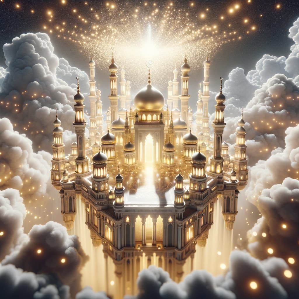 Heavenly Islamic Palace Floating in the Clouds