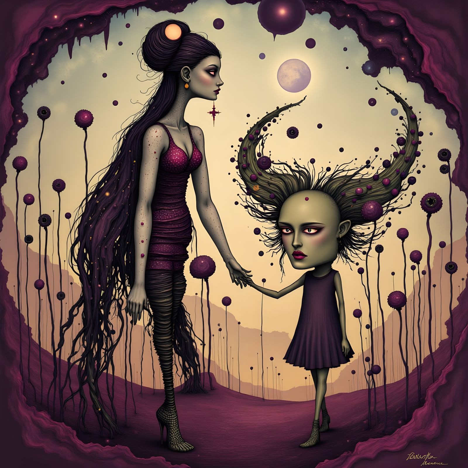 Ertéwave Topknot with Soul Jewellery in Fantasy Garden