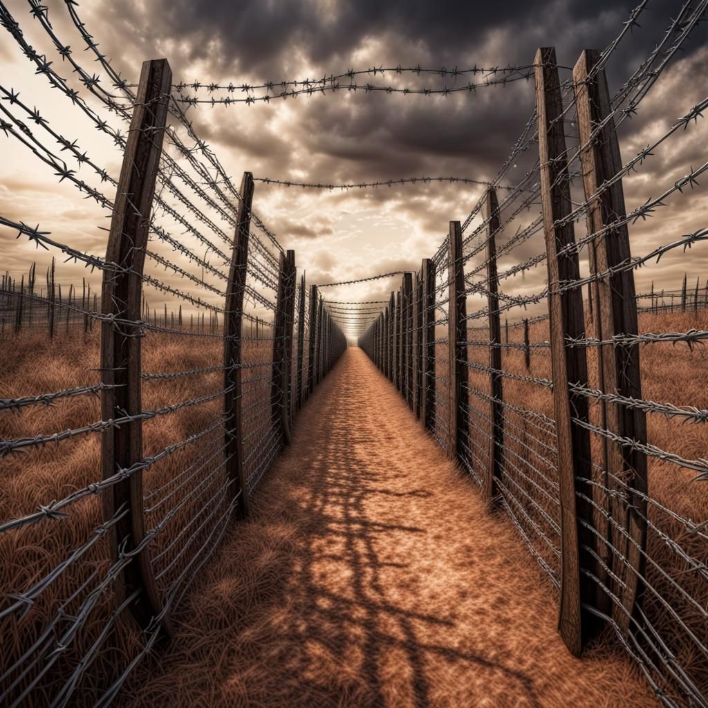 Hyperrealistic Barbed Wire Maze in High Definition
