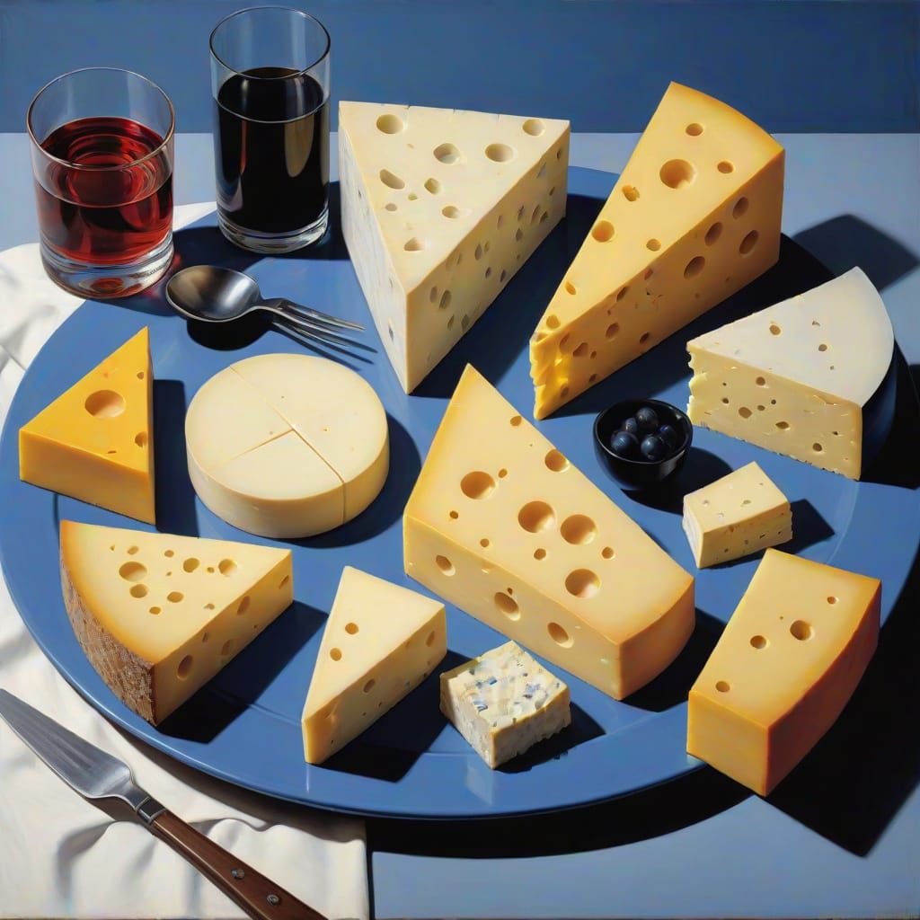 Cubist Cheesecake Still Life in Gothic Style