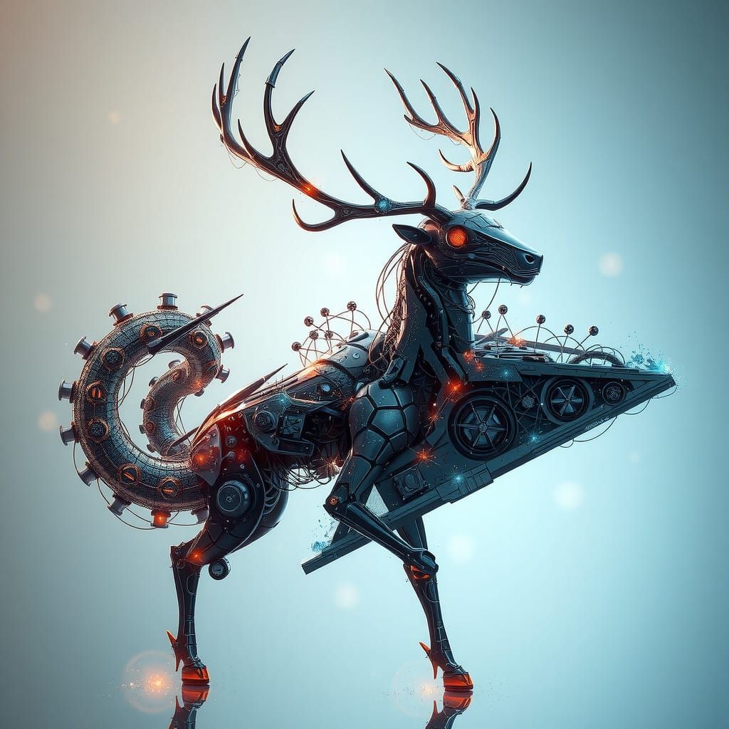 Cyberpunk Dreamscapes: Transcendent Hybrids Unite