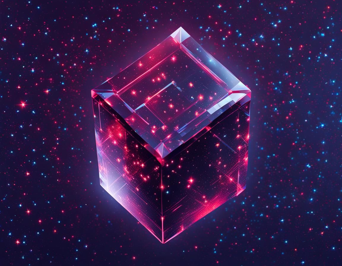 Crystal Cube Encasing Stars and Galaxies