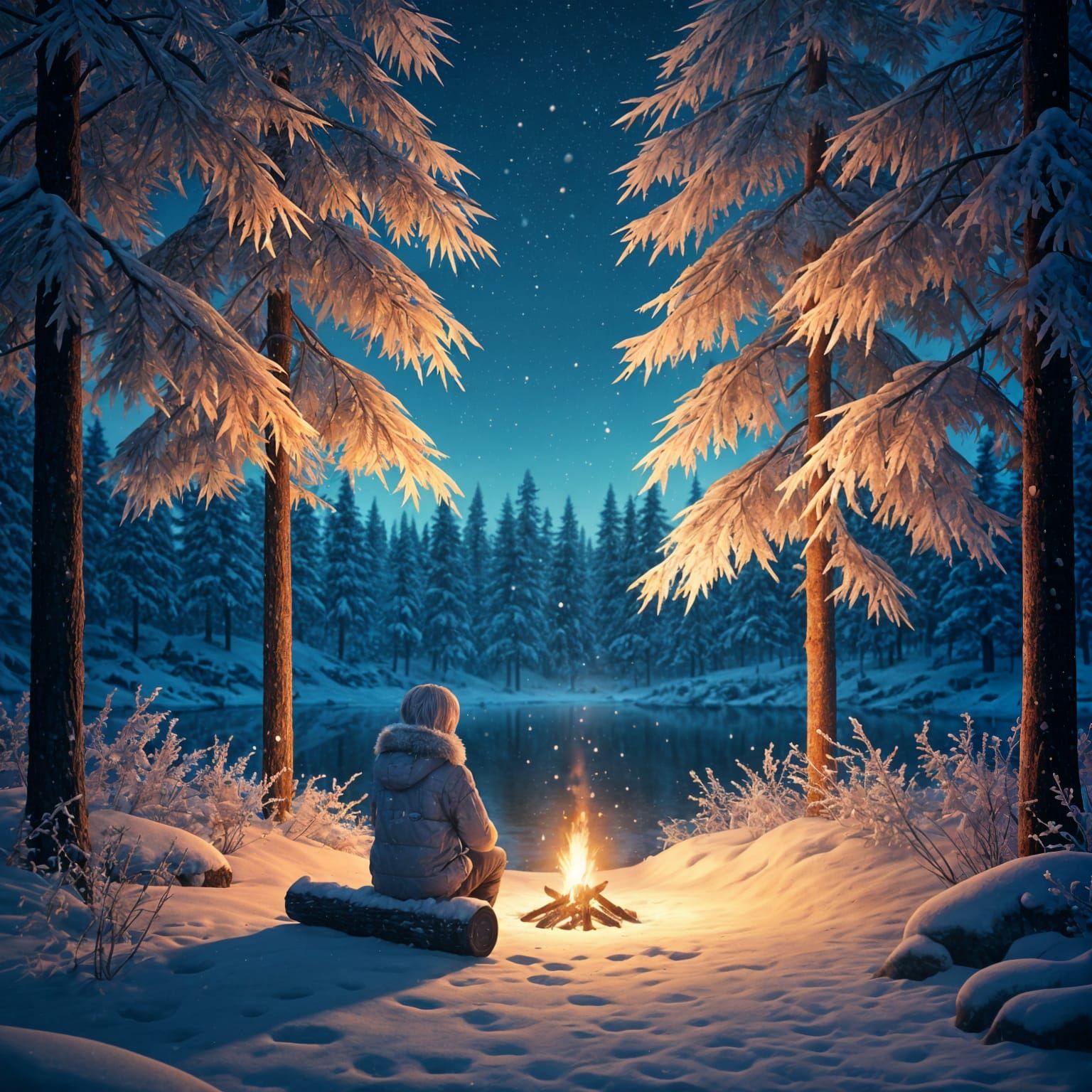 Winter Wonderland in 3D Anime Style