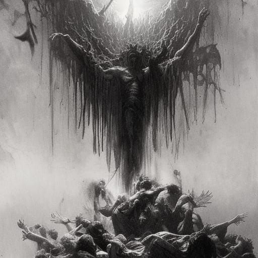 Gruesome Forest Sacrifice in Horror Style