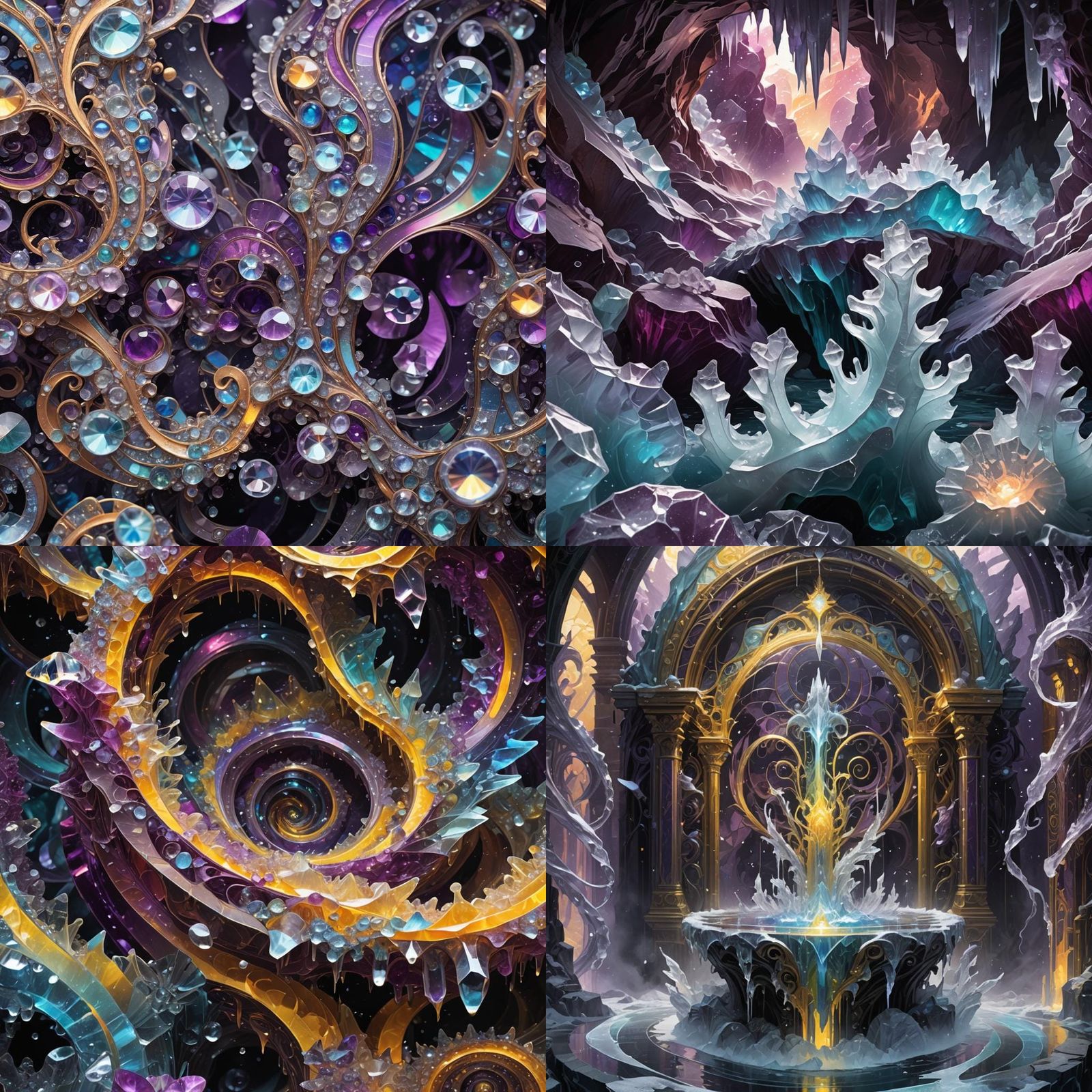 Rainbow Ice Spirals: A Dark Fantasy Masterpiece