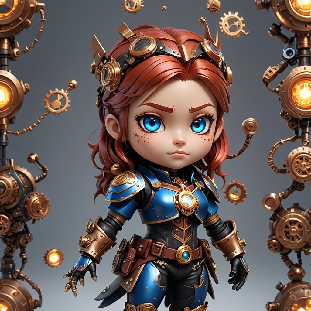 Victorian Age Warrior Woman in Clockwork Armor