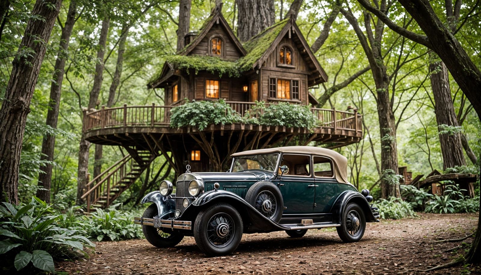 Luxurious 1928 Mercedes Revealed in Enchanted Woods