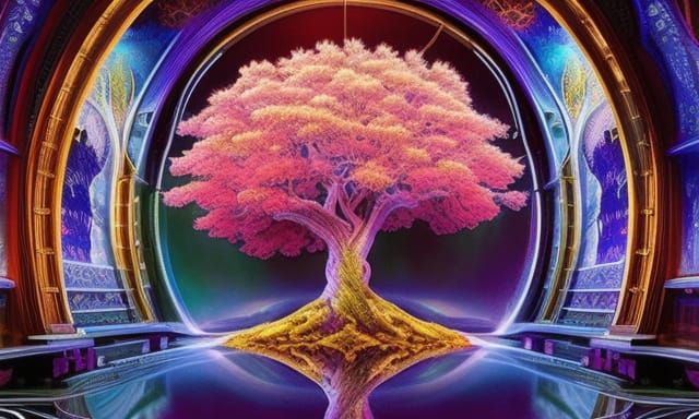 Cosmic Tree of Life: Digital CGI Art