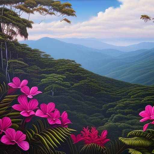 Fantasy Landscape in Oil Painting Style