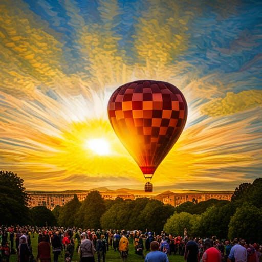 Bristol Balloon Festival in Post-Impressionistic Style