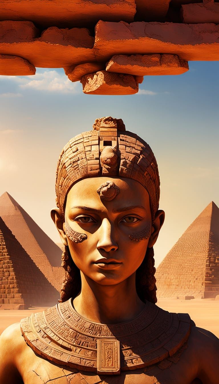 Surreal Desert Sphinx Woman: An Oil Painting
