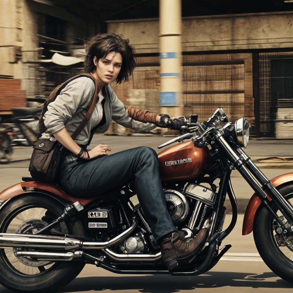 Rugged Young Girl with a Loyal Companion