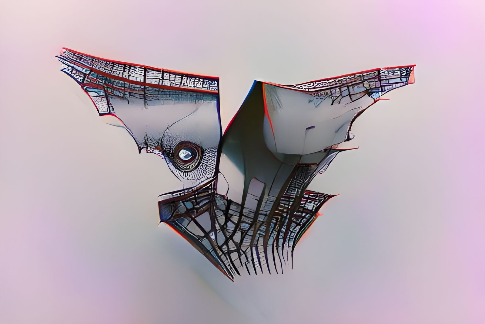 Geometric Steel Organism in Dark Manga Style