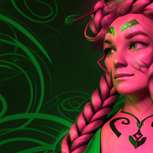 Celtic Woman with Art Deco Celtic Knots