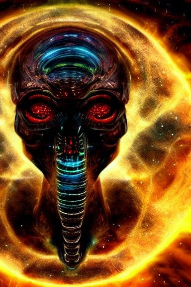 Dark Eldritch Portrait of a Runes Nebula Horror