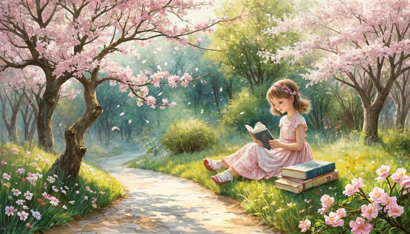 Cute Girl Illustration in Storybook Style