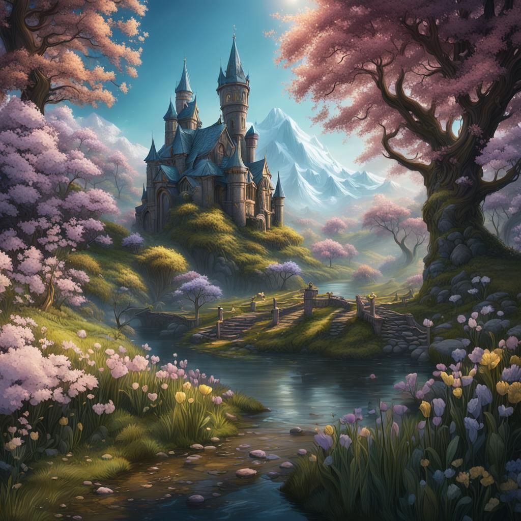 Spring Emerges After Winter: Detailed Matte Painting