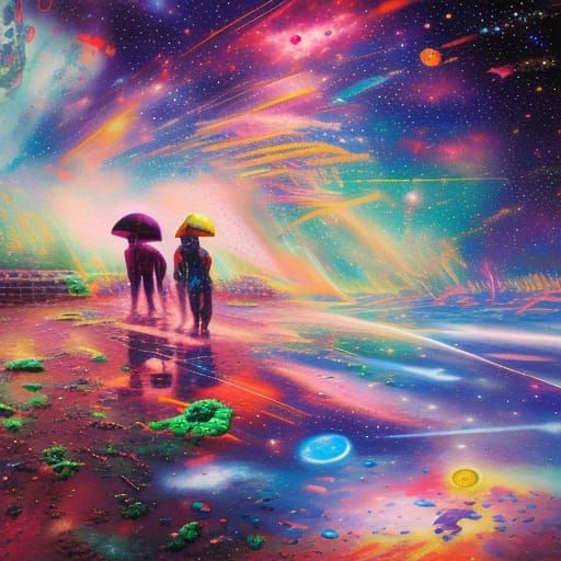 Astral Cosmic Graffiti Art in Ultra High Contrast