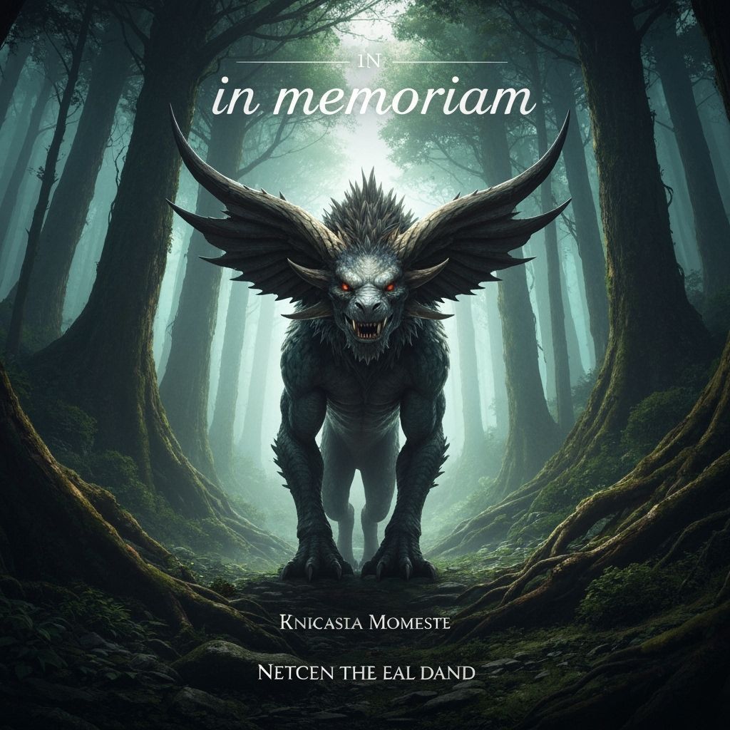 Mythical Creature Emerges from Forest Mist