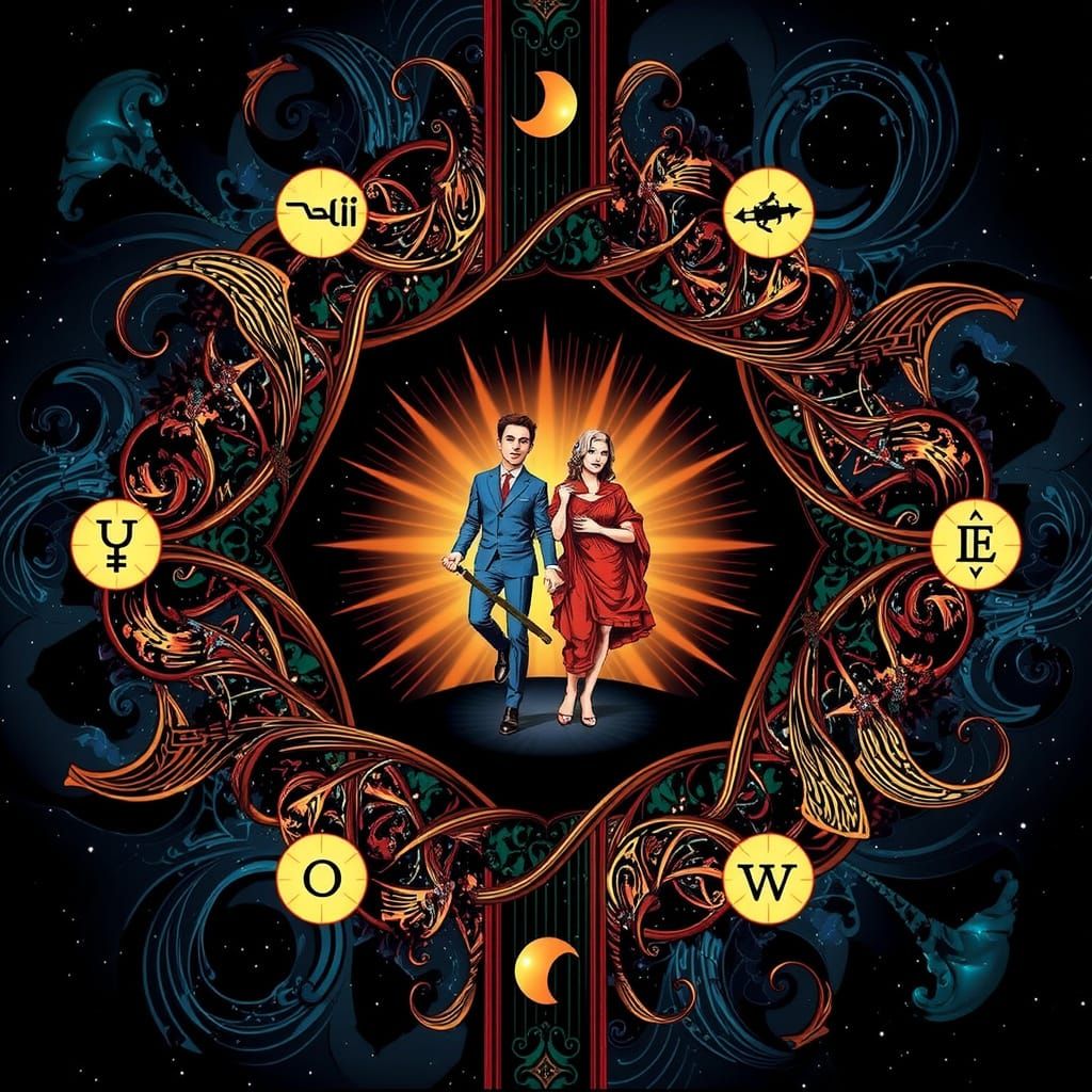 Abstract Swirling Figures: Life, Death, and Infinity