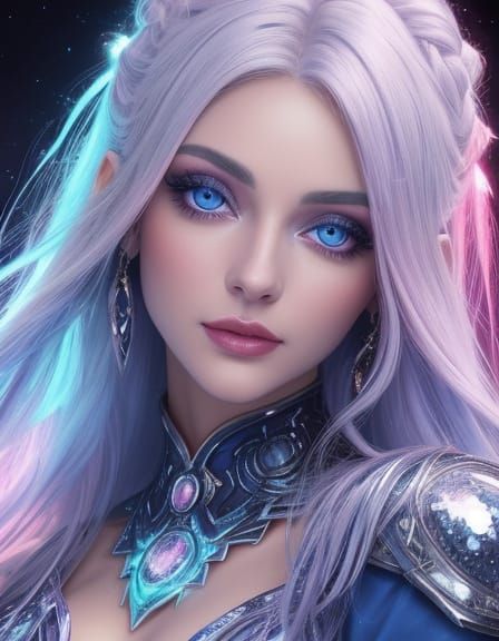 Fauvist Portrait of a Radiant Silver-Haired Woman