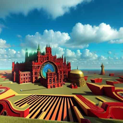 Ethereal Sky with Sunrays in Detailed 3D