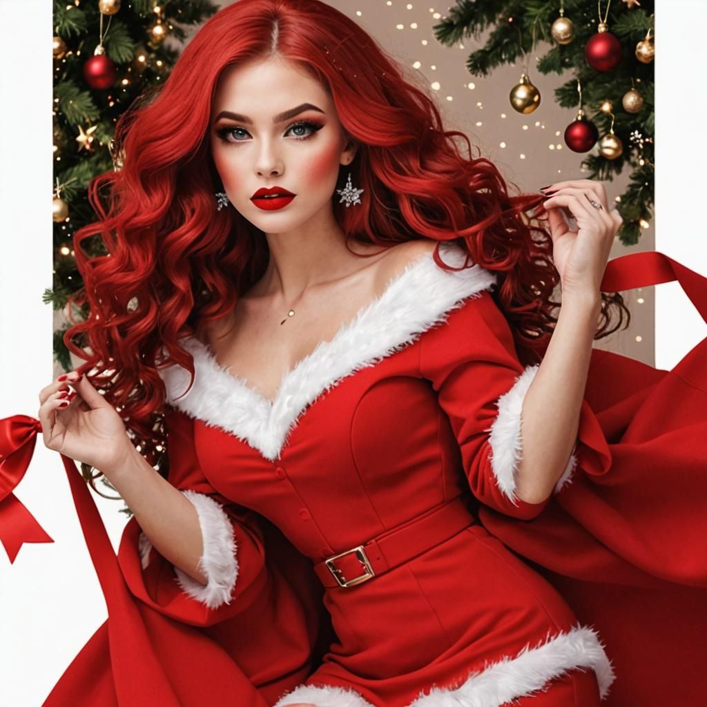 Christmas Glamour: Red Lips and Long Lashes