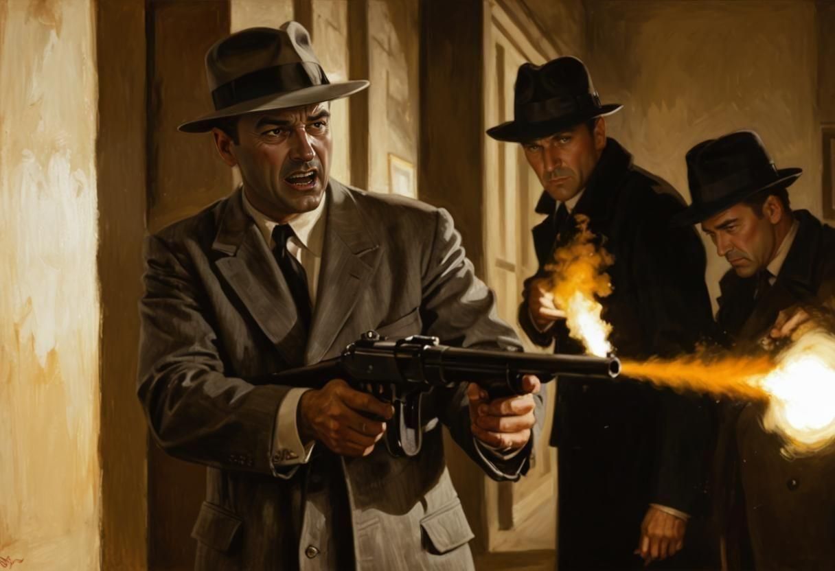 Noir Night Painting: Secrets and Danger