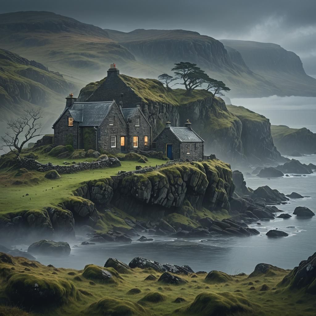 Mystical Stone House on Scotland Coast