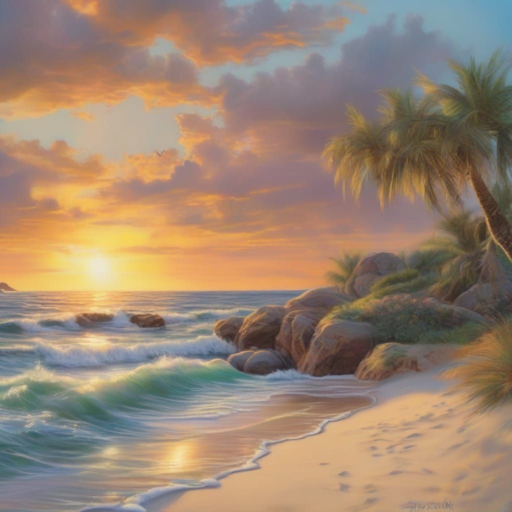 Genie Bottle Beach: A Photorealistic Dreamscape